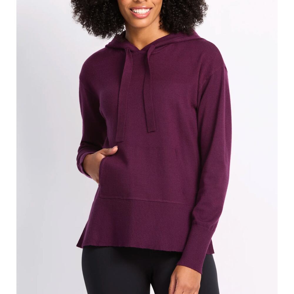 NWT GLYDER Elite Sweater Knit Hoodie Purple Medium